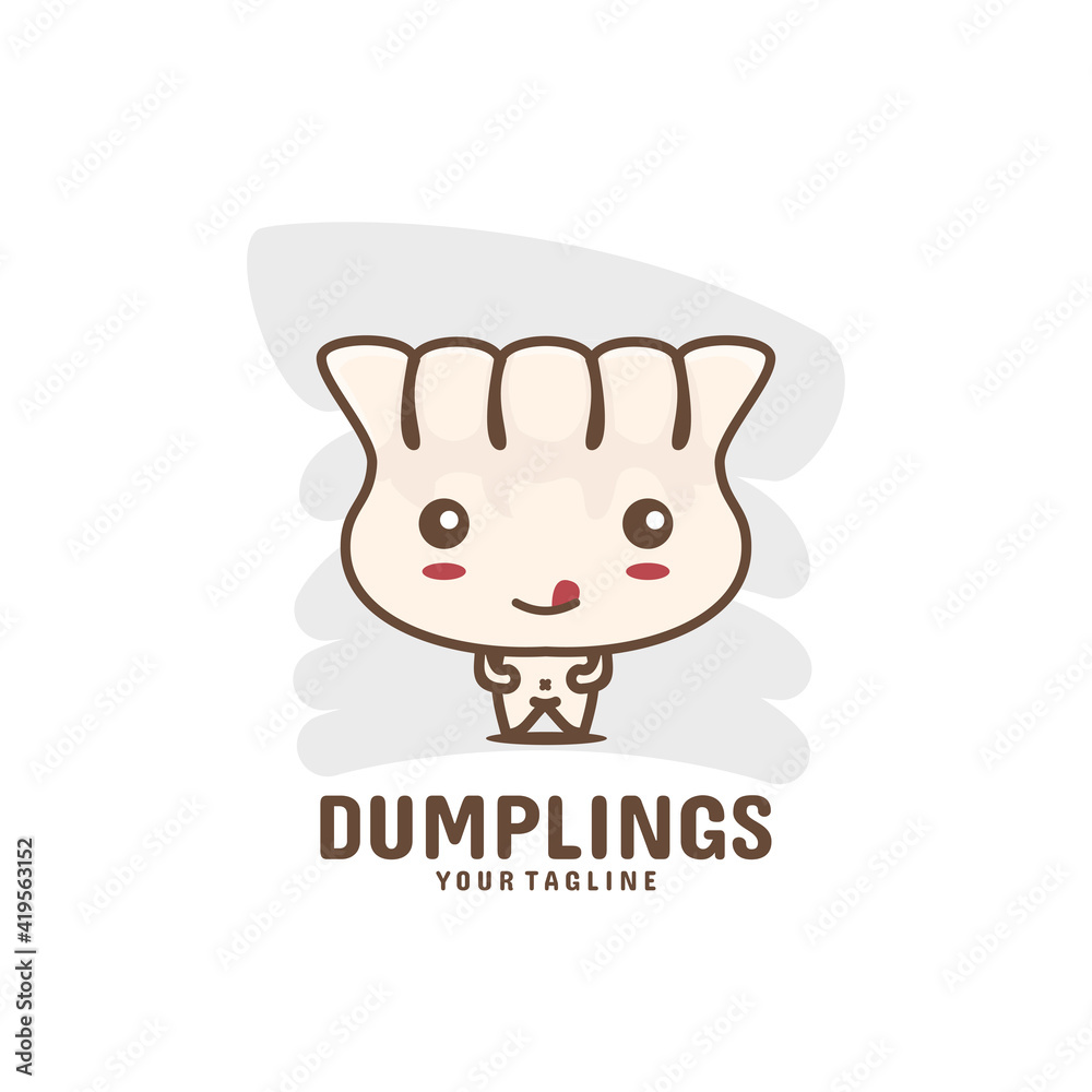 Cute dim sum mascot character. Chinese dumplings