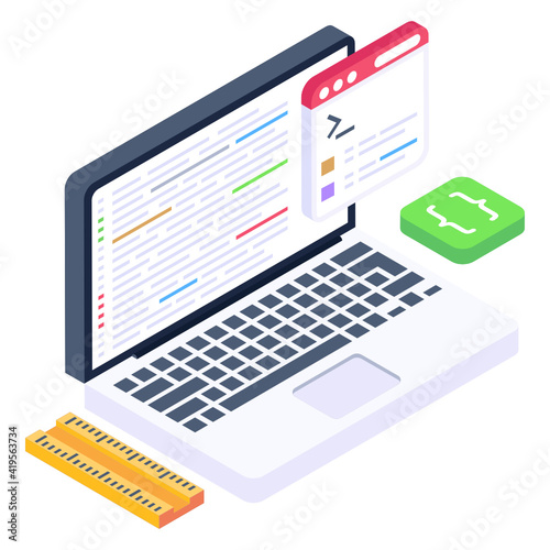  An editable design vector of web programming