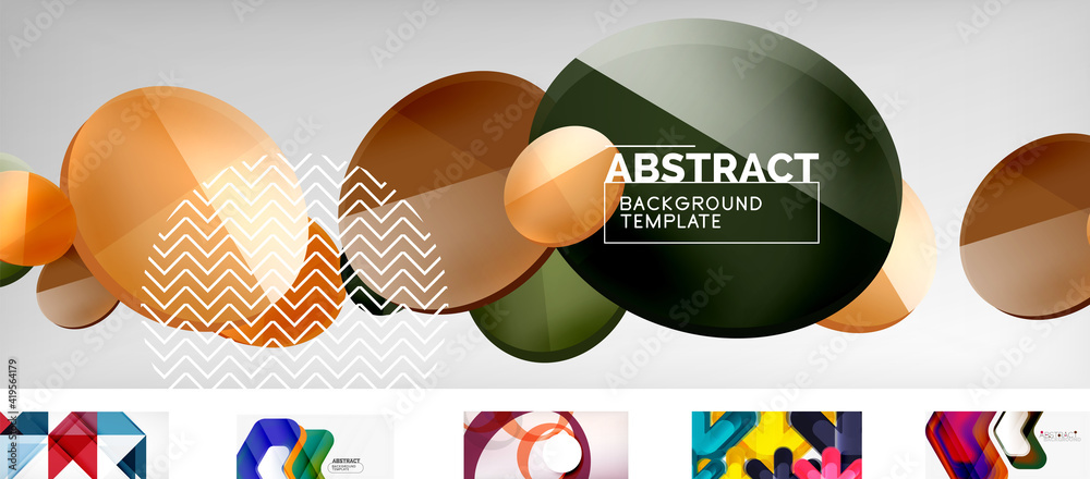 Set of vector geometric abstract backgrounds