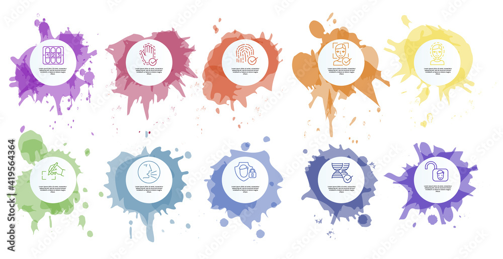 Infographic Authentication template. Icons in different colors. Include ...