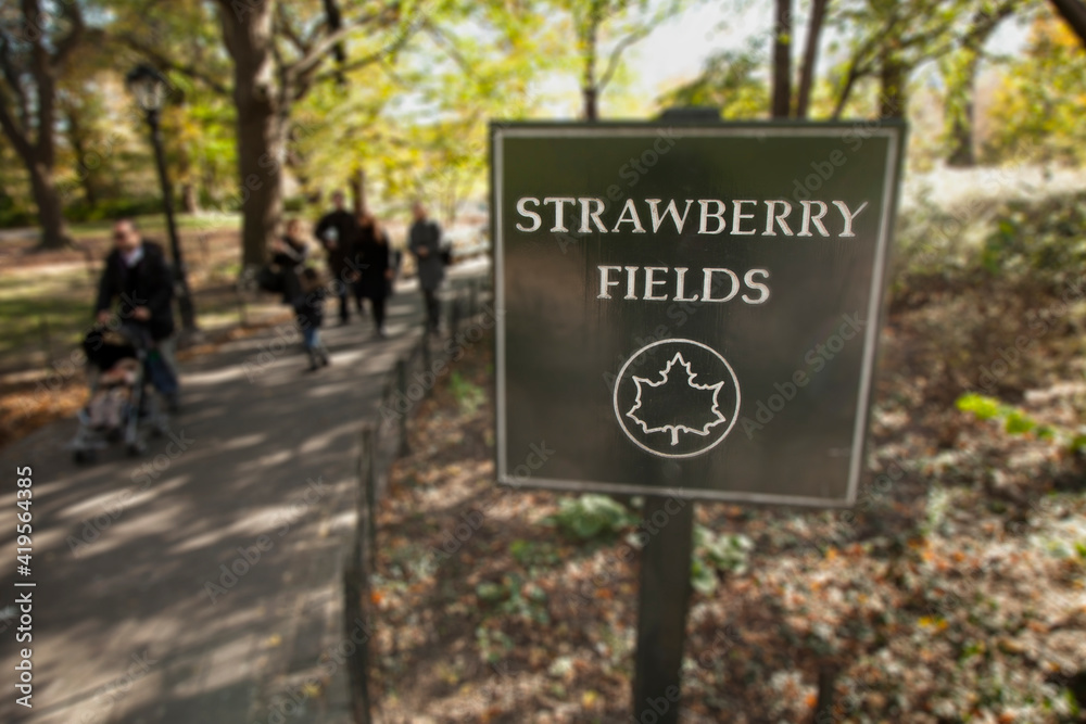 Strawberry Fields New York Old Sign
