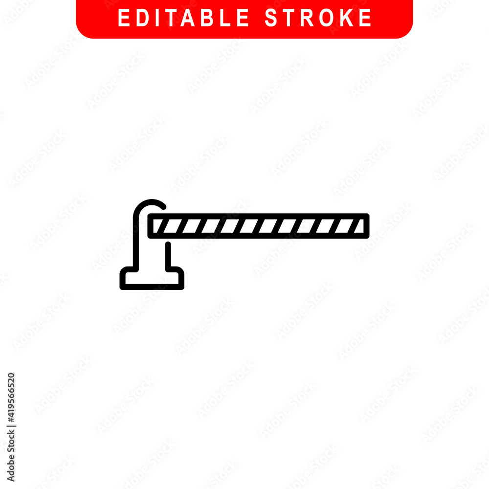Automatic Barrier Outline Icon. Automatic Barrier Line Art Logo. Vector Illustration. Isolated on White Background. Editable Stroke