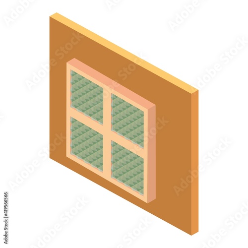 Fototapeta Naklejka Na Ścianę i Meble -  Square window icon. Isometric illustration of square window vector icon for web