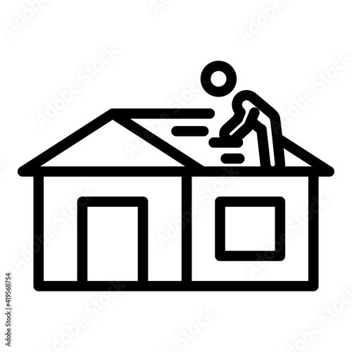 Careless roof builder icon. Outline careless roof builder vector icon for web design isolated on white background