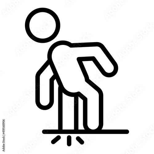 Careless person outdoor icon. Outline careless person outdoor vector icon for web design isolated on white background