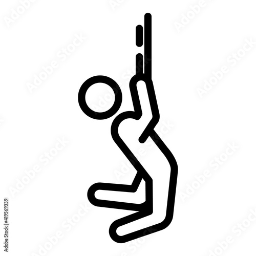 Man careless jump icon. Outline man careless jump vector icon for web design isolated on white background