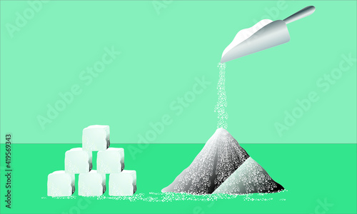 Vector Illustration of Cube Sugar Experiment, Science Question