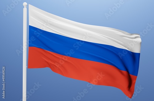 russia national flag fluttering in the wind 3d realistic render 