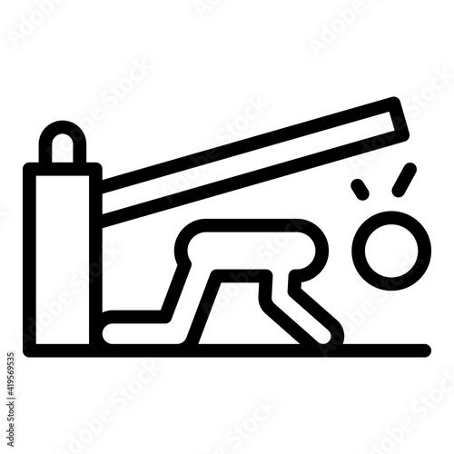 Careless person parking barrier icon. Outline careless person parking barrier vector icon for web design isolated on white background