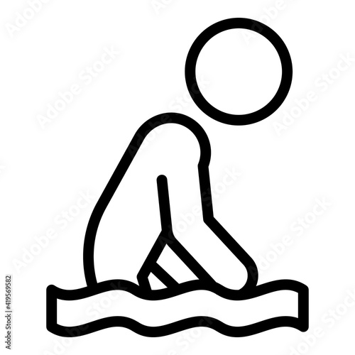 Careless swimming icon. Outline careless swimming vector icon for web design isolated on white background