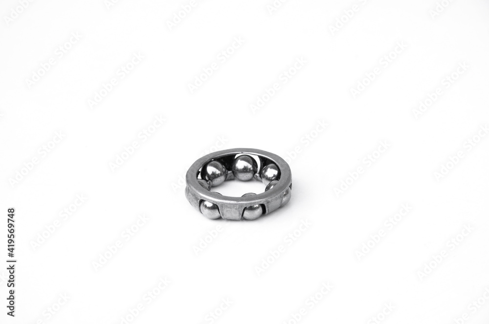 Bicycle wheel bearing on white background. Bicycle wheel bearing on white background.