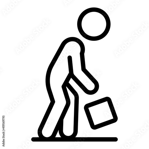 Careless person object icon. Outline careless person object vector icon for web design isolated on white background