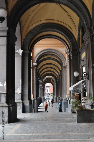 Napoli - Turisti nel portico della Galleria Principe di Napoli photo