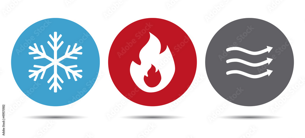 HVAC (heating, ventilating, and air conditioning) Icons. HVAC (heating, ventilating, and air conditioning) Icons.