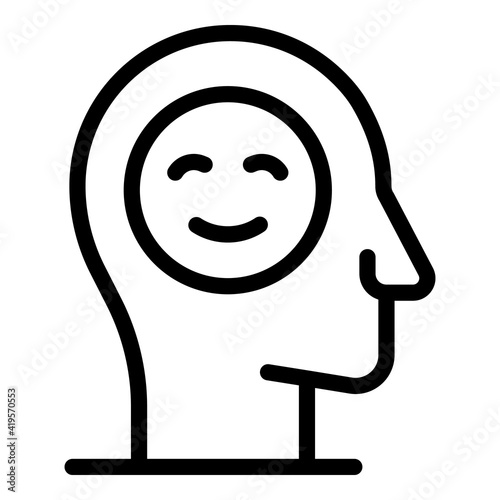 Self-esteem emoji icon. Outline self-esteem emoji vector icon for web design isolated on white background