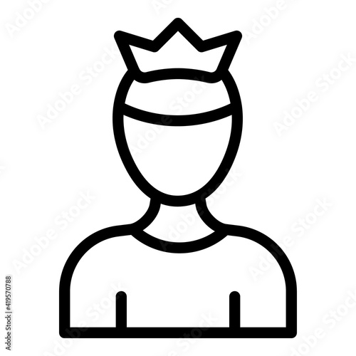 Self-esteem crown icon. Outline self-esteem crown vector icon for web design isolated on white background