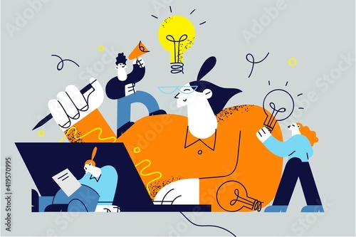 Innovation, improving career, business start concept