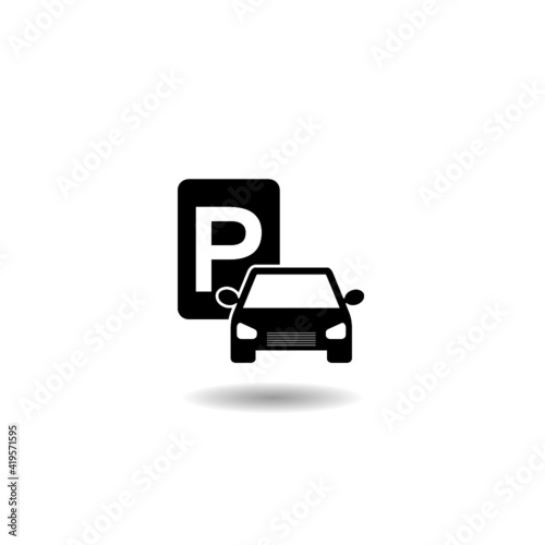 Car Parking sign with shadow
