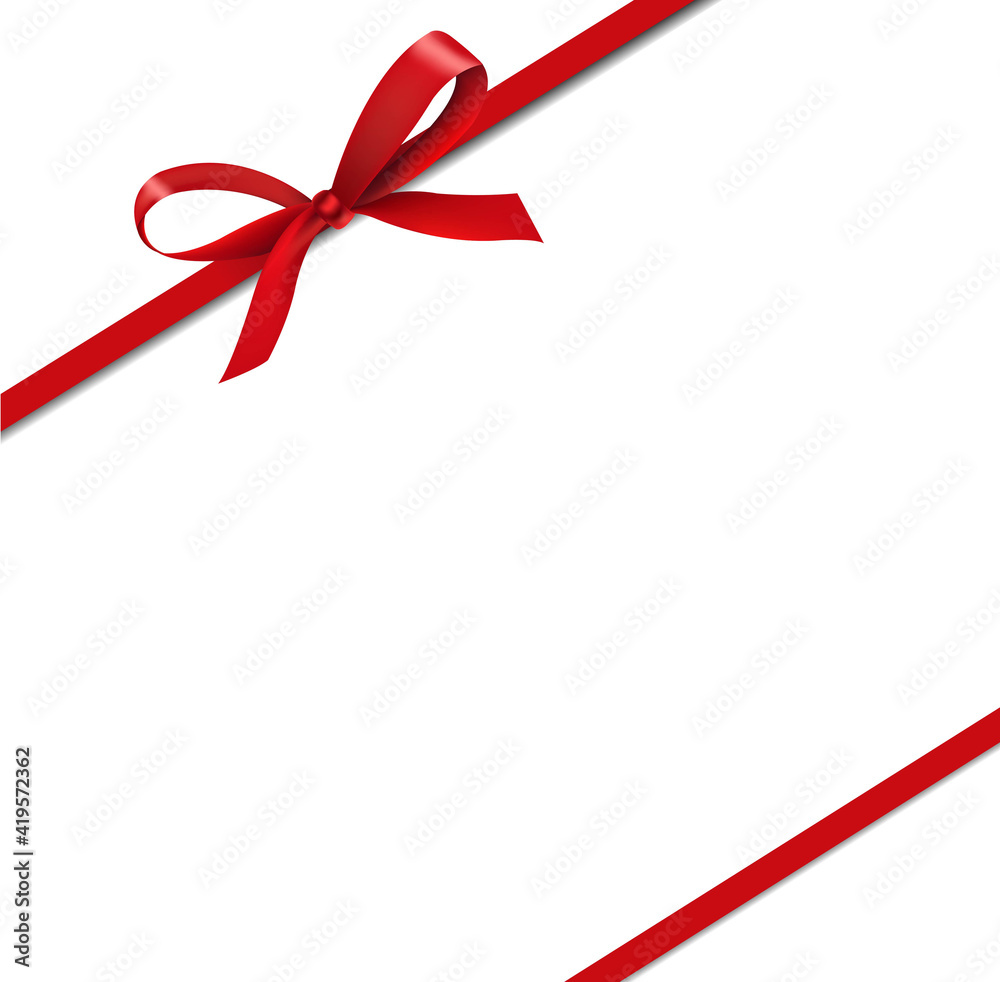 Red Silk Ribbons Isolated White Background With Gradient Mesh, Vector Illustration Red Silk Ribbons Isolated White Background With Gradient Mesh, Vector Illustration