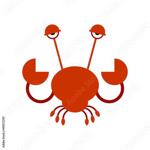 Crab cartoon isolated. sea crayfish vector illustration