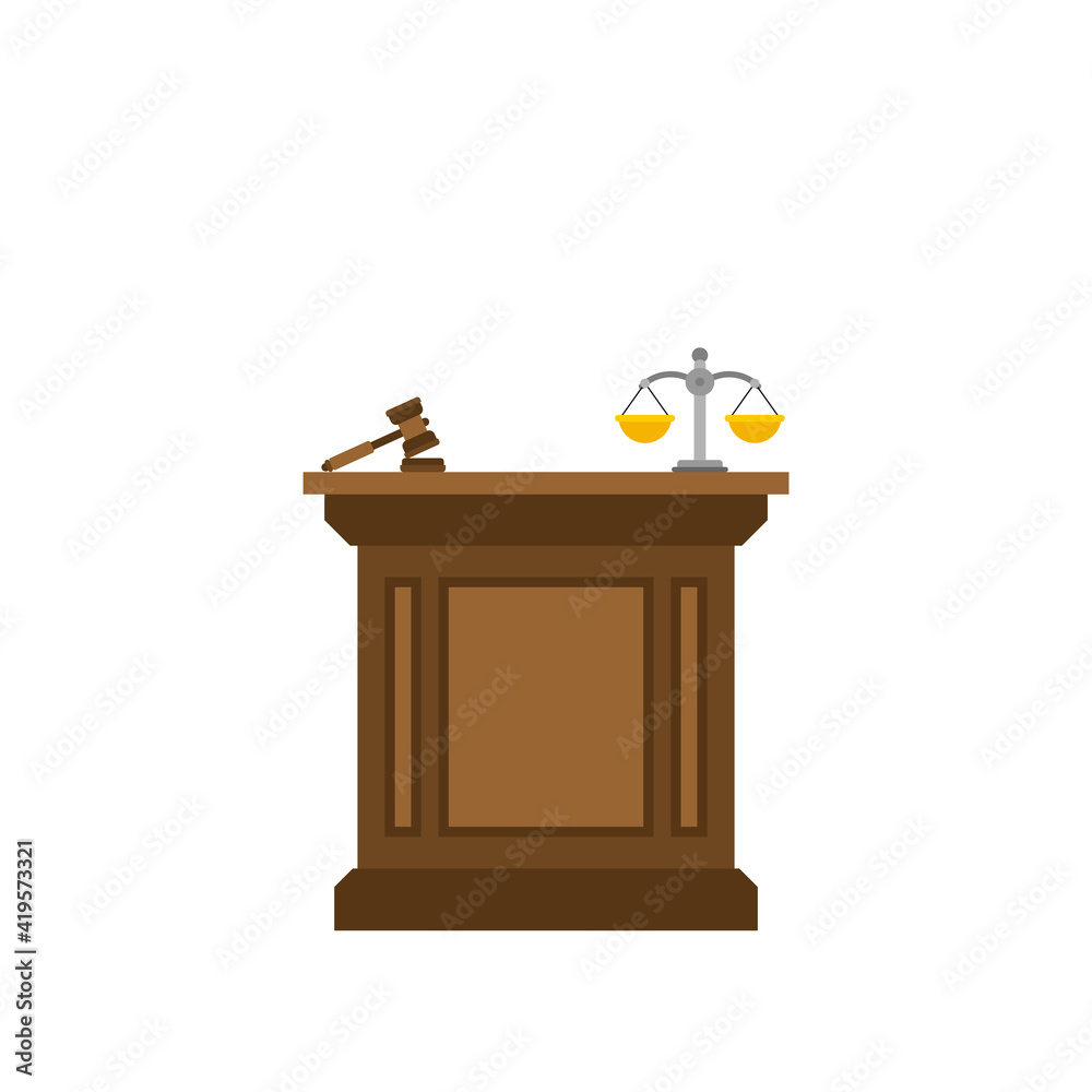 Tribune of judge isolated. rostrum judicature. vector illustration Tribune of judge isolated. rostrum judicature. vector illustration