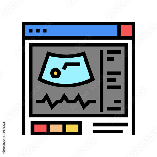 ultrasound radiology color icon vector. ultrasound radiology sign. isolated symbol illustration