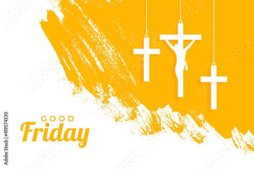 holy good friday event background with hanging crosses