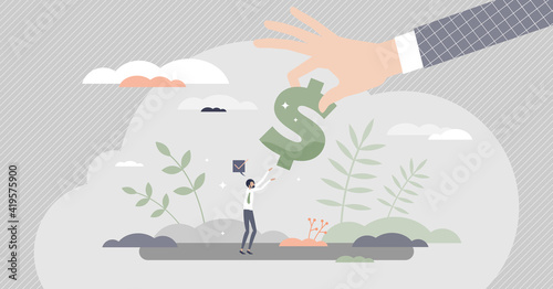 Bailout money as financial economical support in crisis tiny person concept