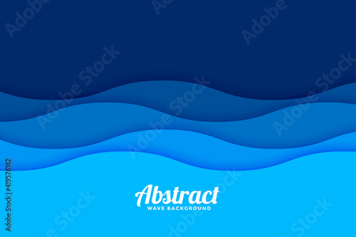papercut style sea wave pattern background