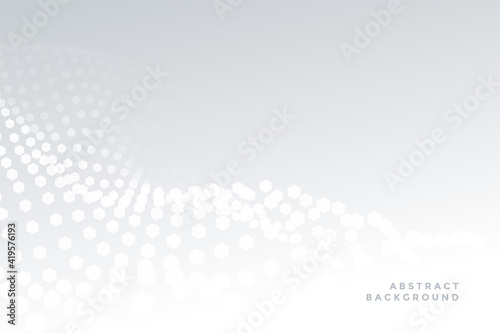 abstract white background with wave particles