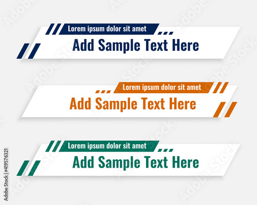 flat modern lower third template design