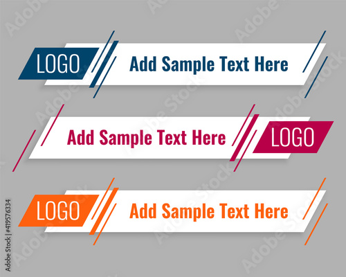 modern flat web lower third template design