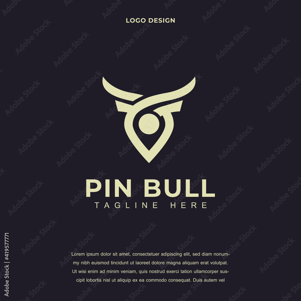 Creative bull and pin location icon logo design vector illustration. bull taurus with pin location symbol logo design color editable Creative bull and pin location icon logo design vector illustration. bull taurus with pin location symbol logo design color editable