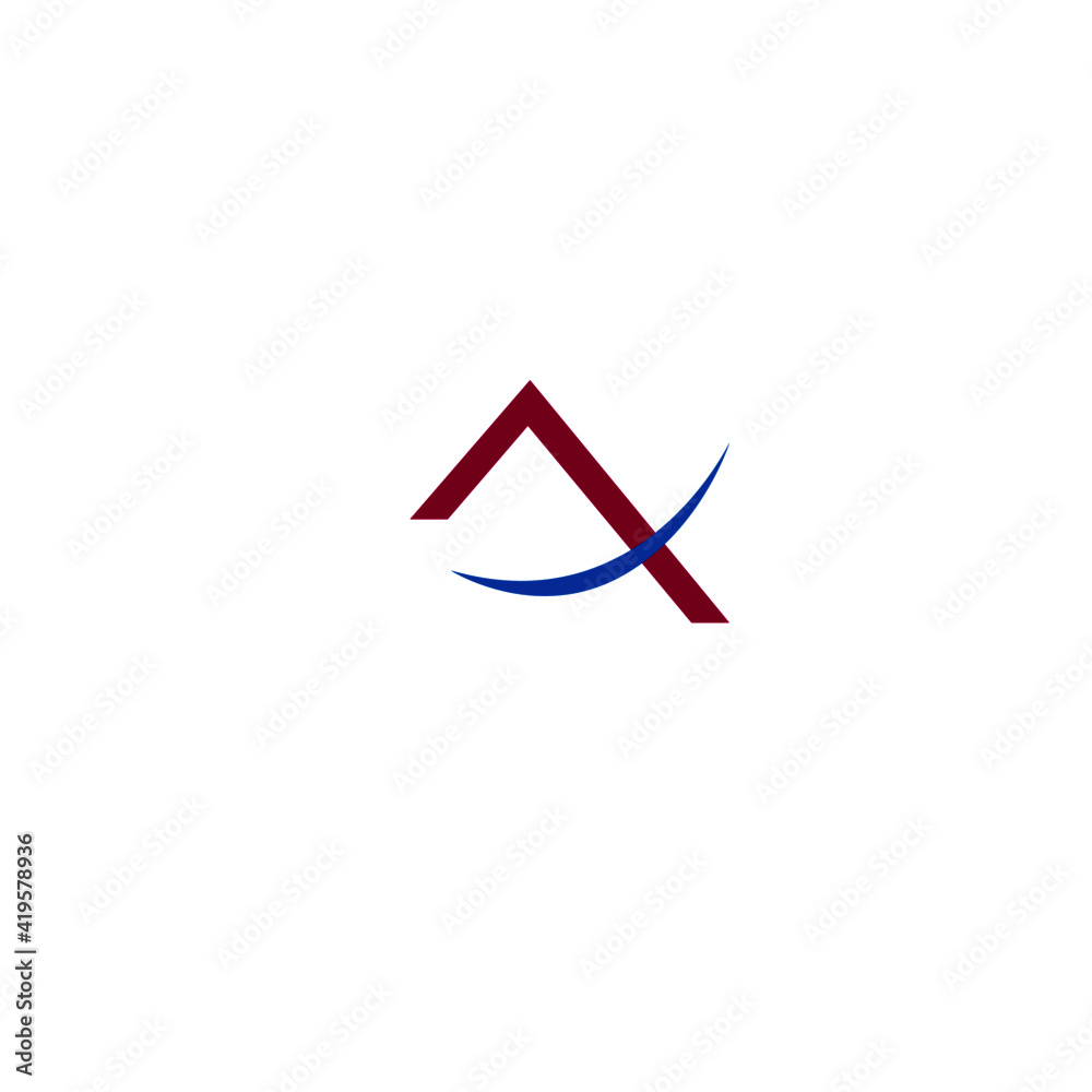 PINK HOUSE WITH BLUE ANGLE LINE ISOLATED ON WHITE PINK HOUSE WITH BLUE ANGLE LINE ISOLATED ON WHITE
