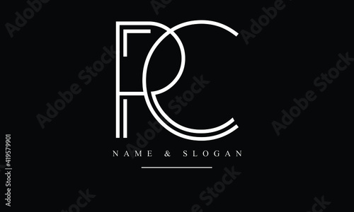 RC, CR, R, C abstract letters logo monogram