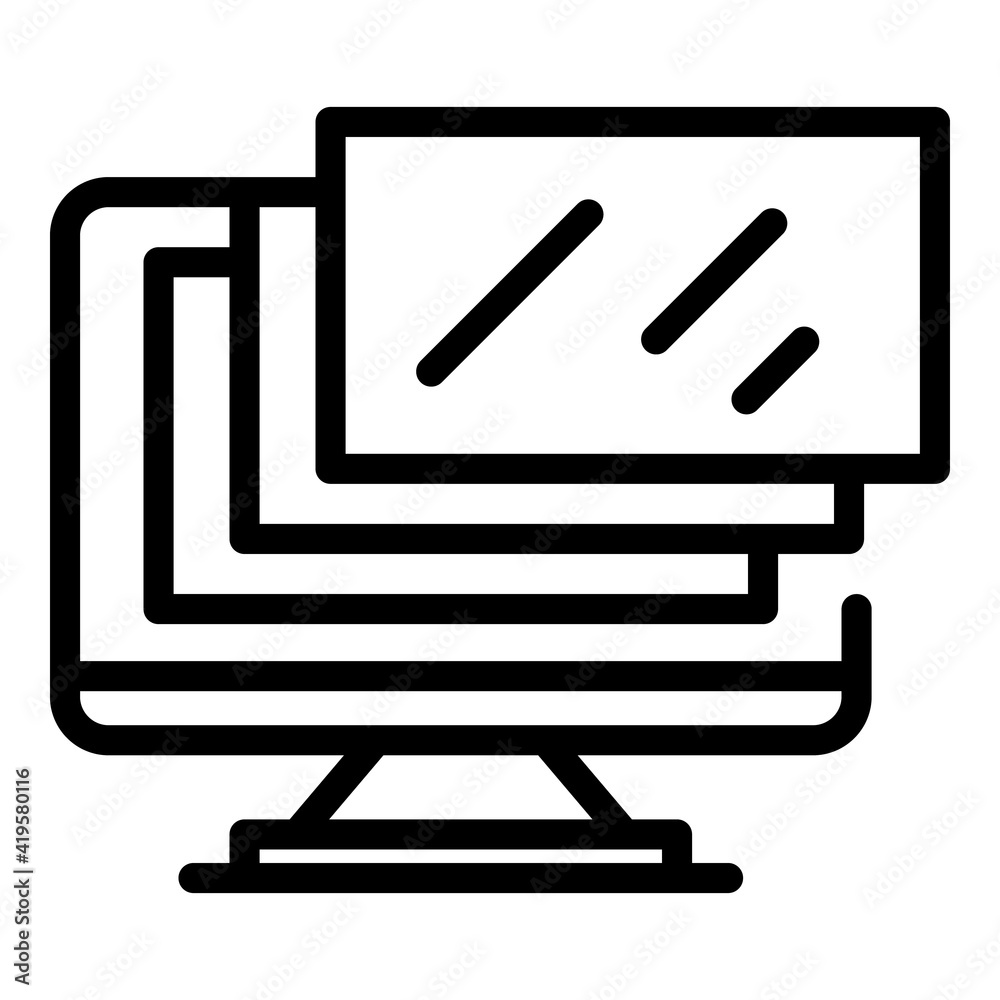 Monitor web interface icon. Outline Monitor web interface vector icon for web design isolated on white background Monitor web interface icon. Outline Monitor web interface vector icon for web design isolated on white background