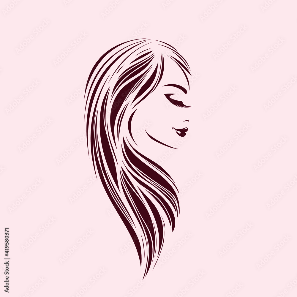 Hair Salon Beauty Studio Logo Long