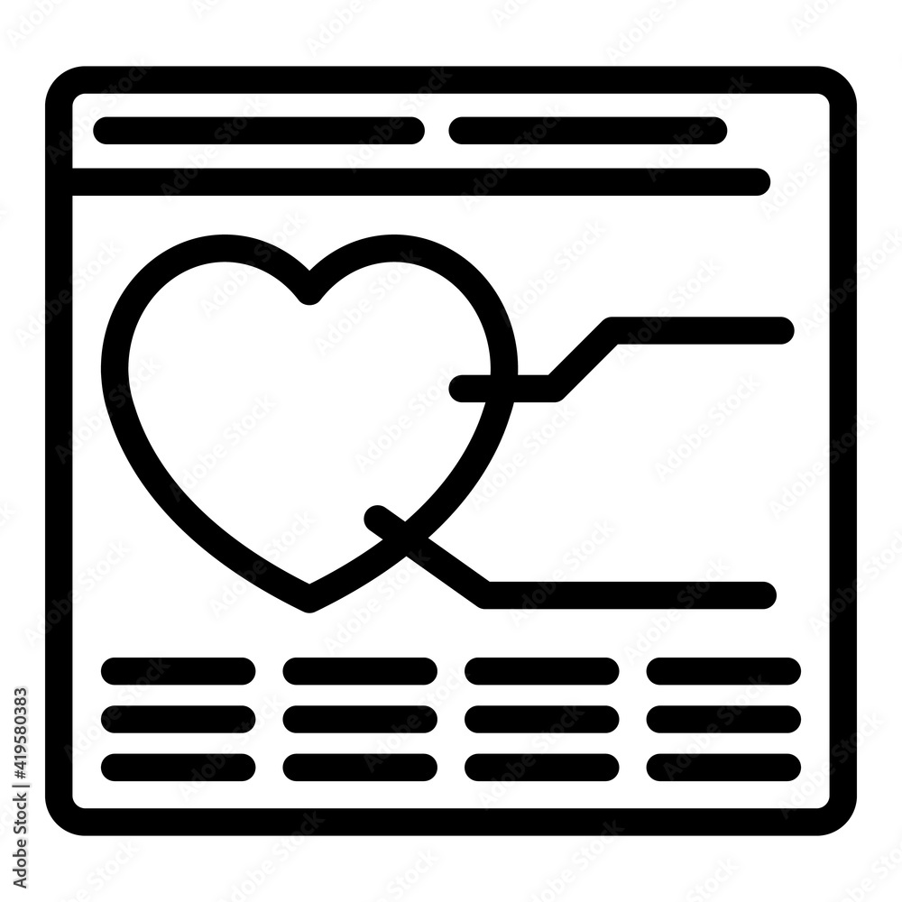 Like page interface icon. Outline like page interface vector icon for web design isolated on white background