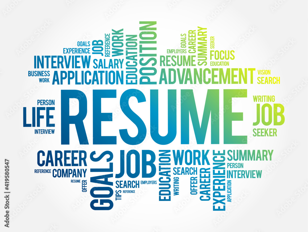 Obraz premium Resume word cloud collage, business concept background
