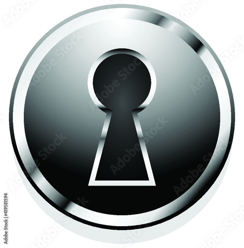 Keyhole isolated on white background. Black and white