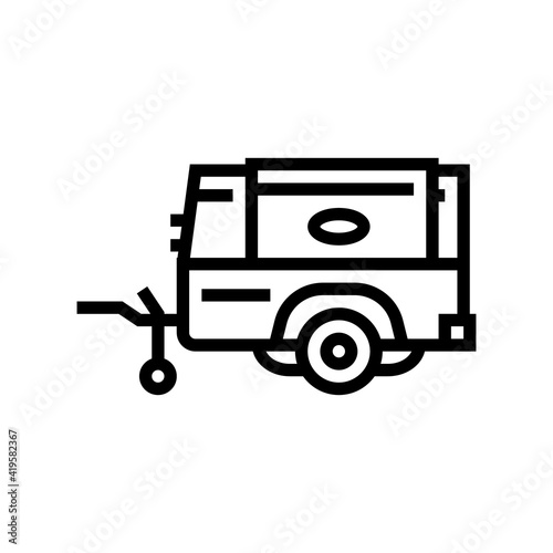 diesel air compressor line icon vector. diesel air compressor sign. isolated contour symbol black illustration