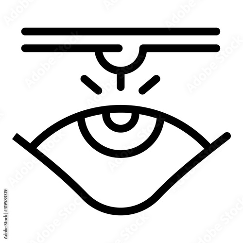 Eyes laser surgery icon. Outline Eyes laser surgery vector icon for web design isolated on white background
