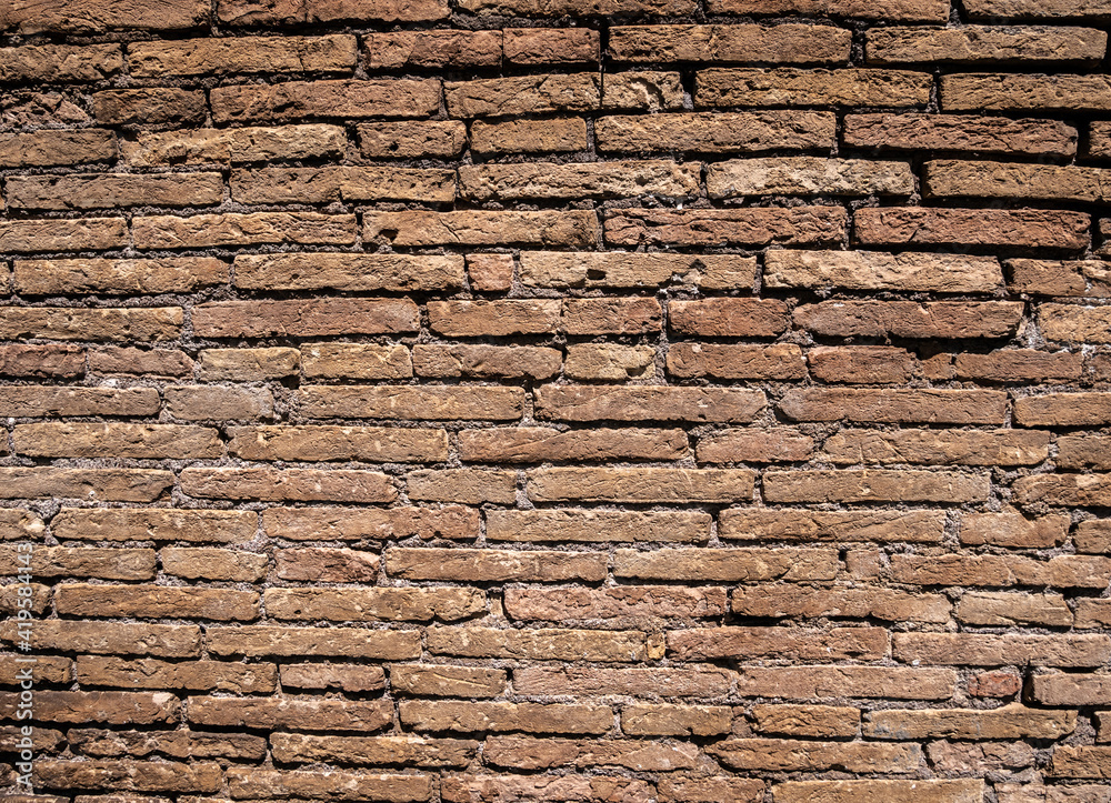 Old brick wall background texture pattern.