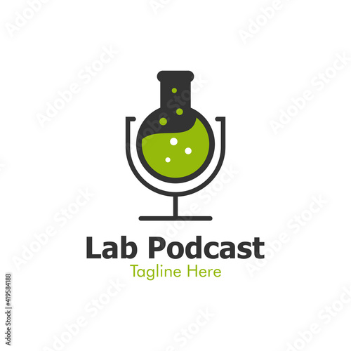 Illustration Vector Graphic of Lab Podcast Logo. Perfect to use for Technology Company