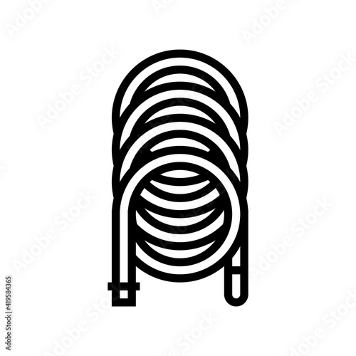 hose pipe of air compressor line icon vector. hose pipe of air compressor sign. isolated contour symbol black illustration