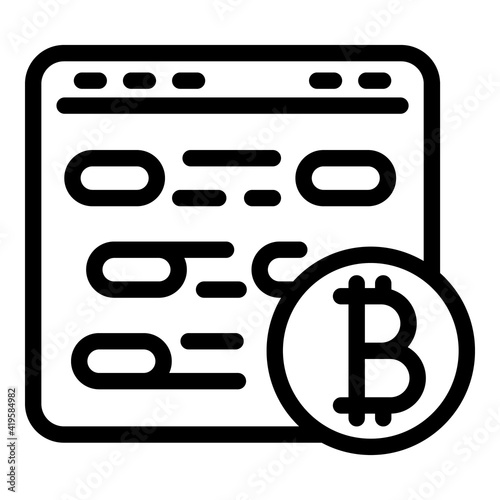 Blockchain page icon. Outline Blockchain page vector icon for web design isolated on white background