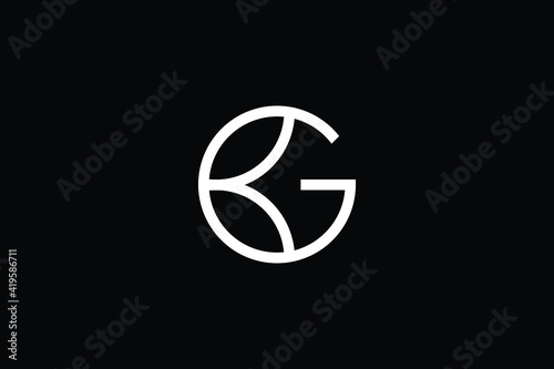 Foto GB logo letter design on luxury background