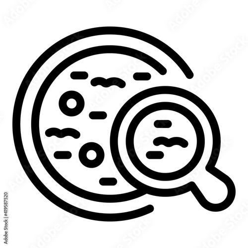 Petri dish icon. Outline petri dish vector icon for web design isolated on white background