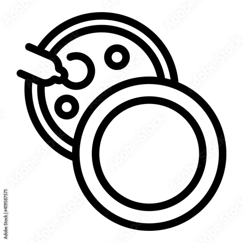 Test petri dish icon. Outline test petri dish vector icon for web design isolated on white background