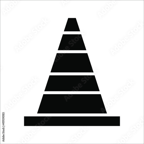 Construction cone icon  vector illustration design. Tools collection. on white background. color editable